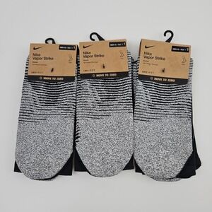 Nike Vapor Strike Soccer Crew Socks Mens Sz 12-13.5 Dri-Fit Black New DH6613-010